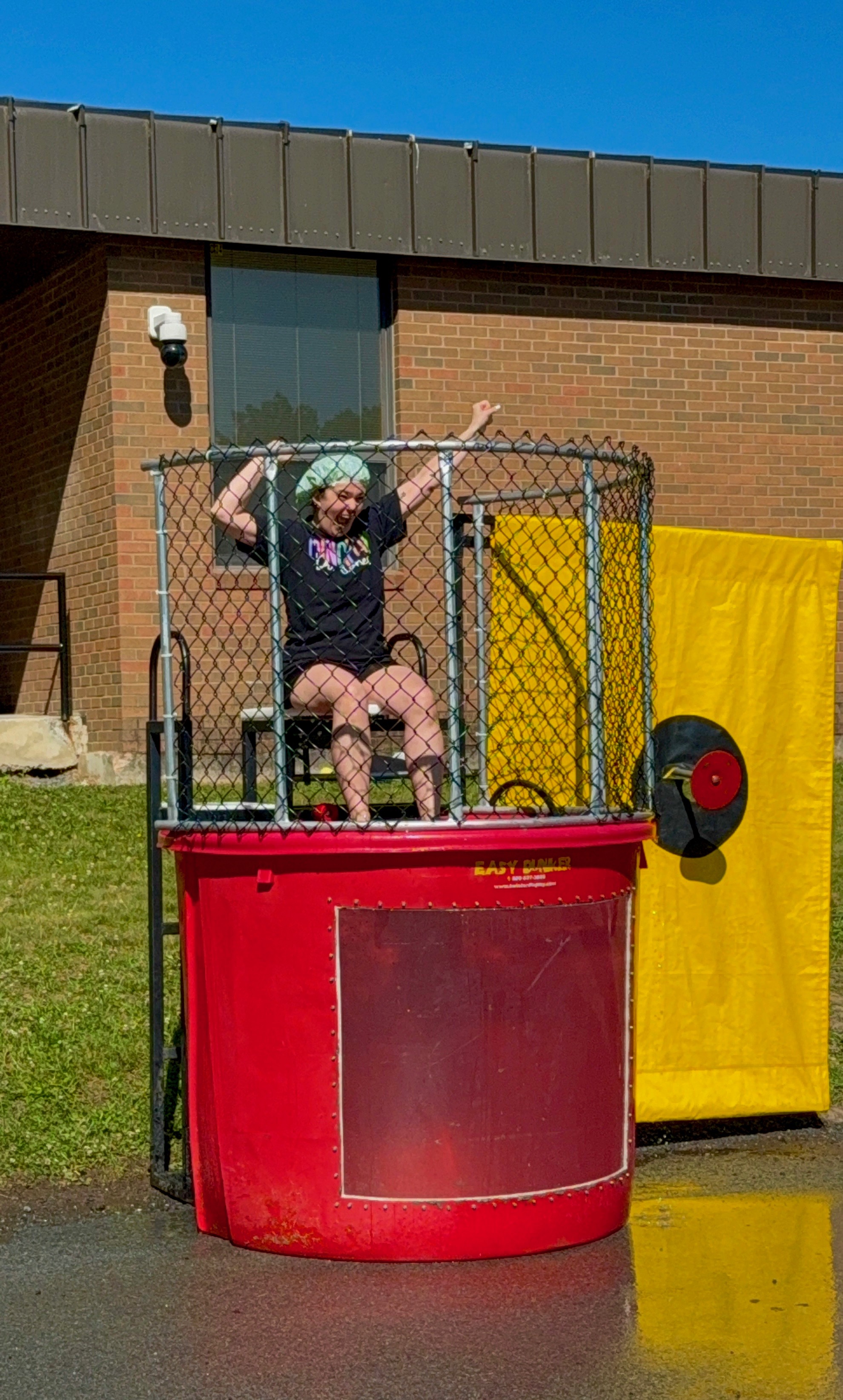 Elementary principal in a dunk tank
