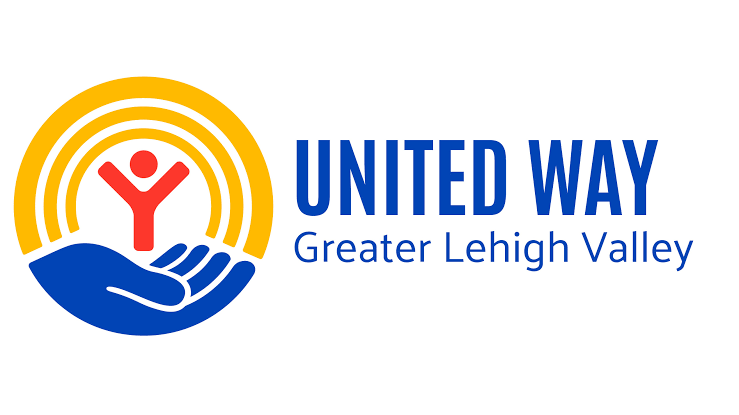 Logo for United Way Greater Lehigh Valley featuring a stylized person in cupped hands under a sunburst.