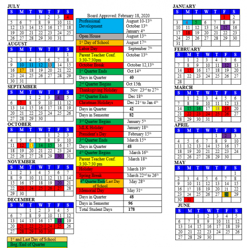 Lafayette County School District Calendar 2021 2022