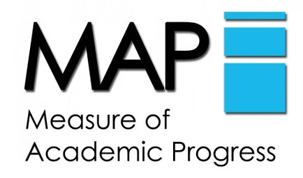 The logo for MAP, Measure of Academic Progress, features the text 'MAP' in large black letters and 'Measure of Academic Progress' below it.