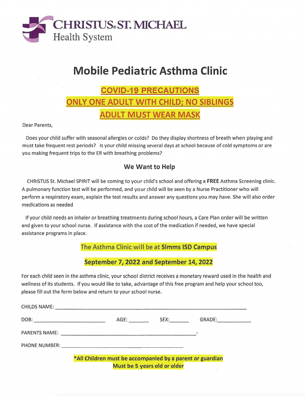 Simms ISD Health Services