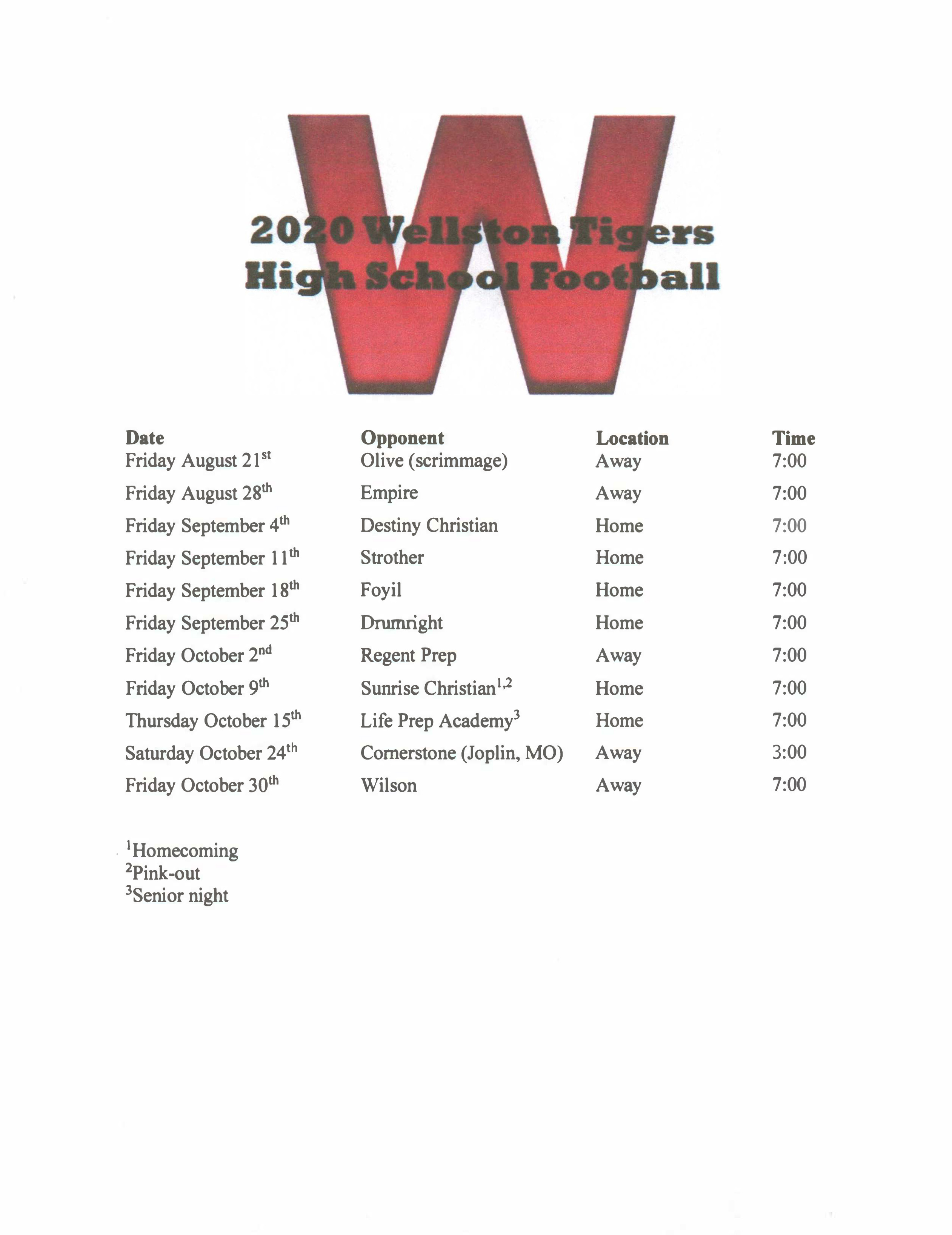 Wellston Public Schools Football Varsity