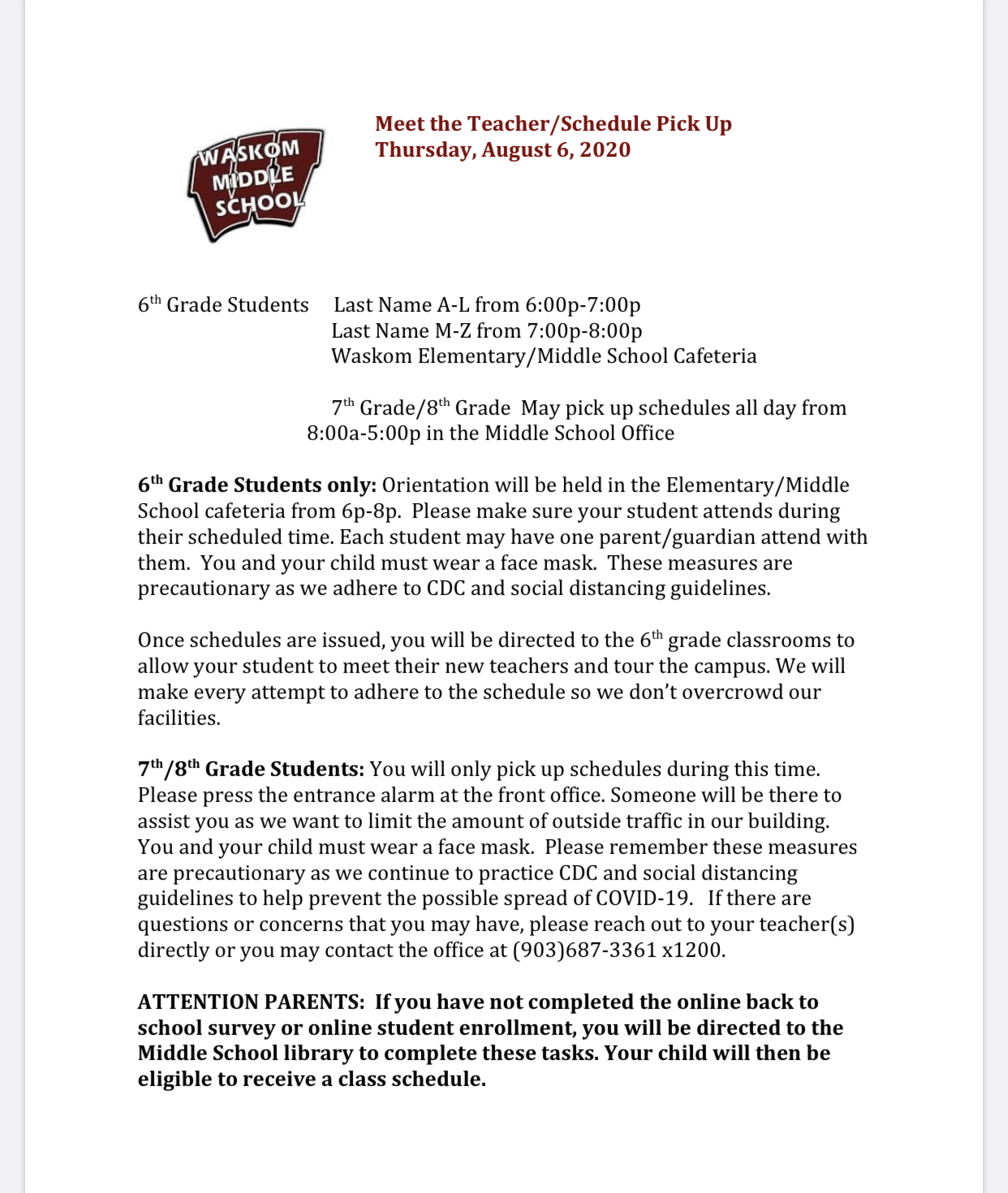 Waskom Independent School District Home