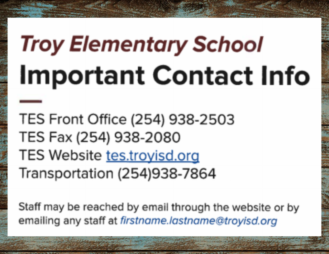 Troy Elementary School TES Info