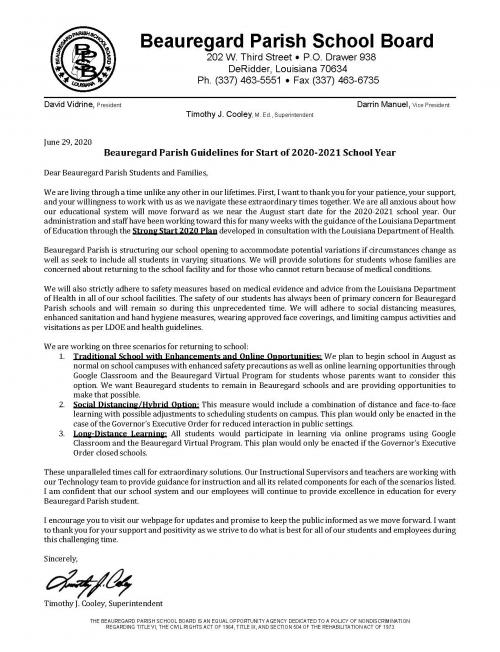 Beauregard Parish School Board News