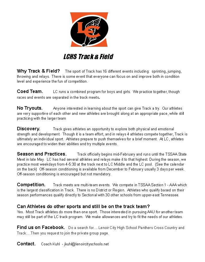 Lenoir City High School - Track & Cross Country