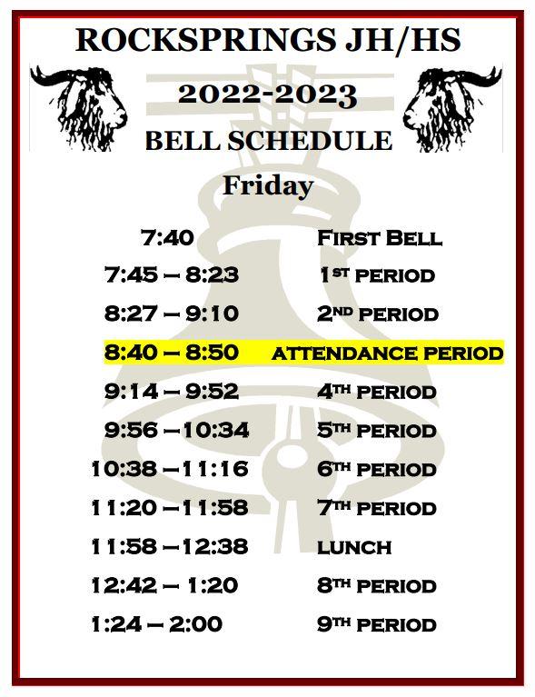 Rocksprings Independent School District - Calendars/Schedules