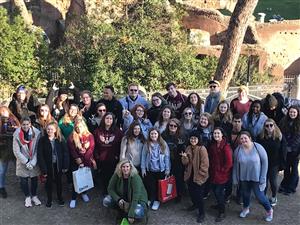 HRHS Chorus in the heart of Rome after adventuring around the city