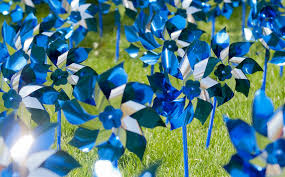 Blue pinwheels