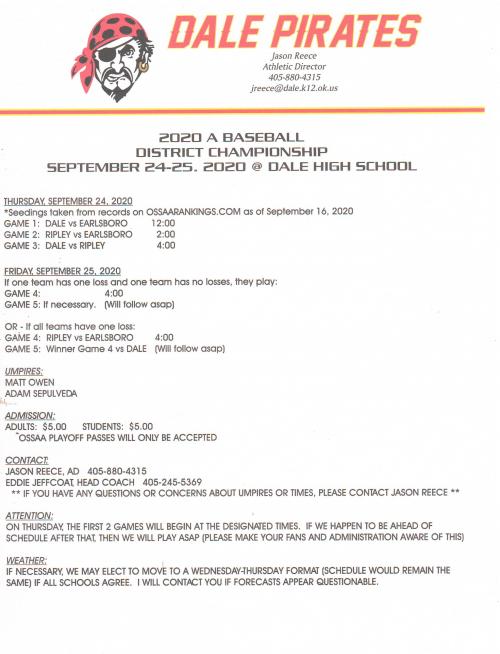 Earlsboro Public Schools Baseball