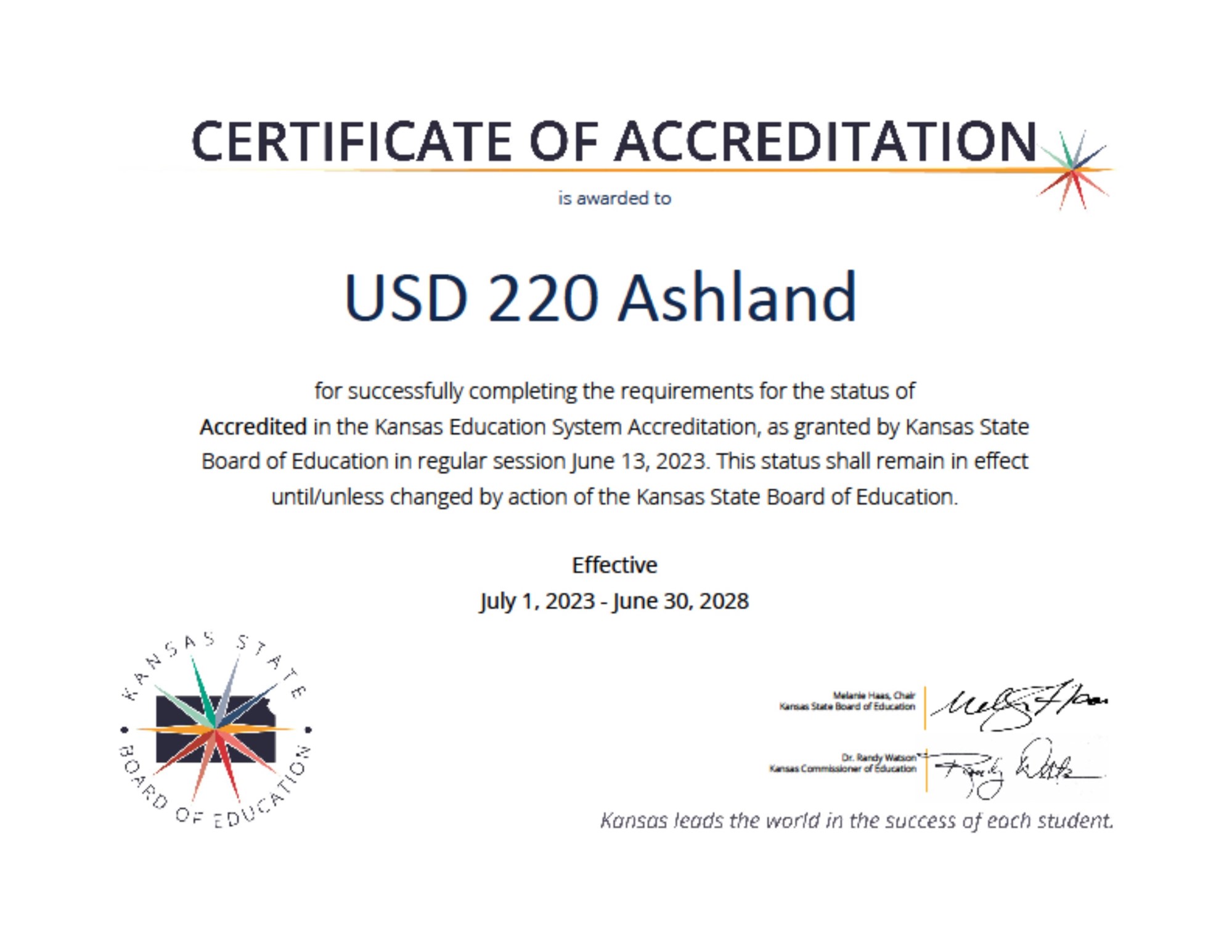 Current Accrediation