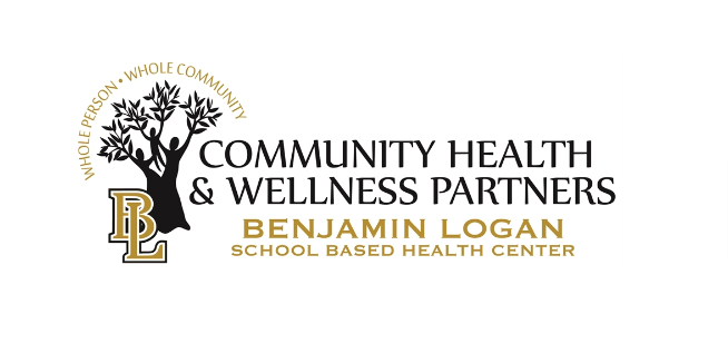 Logo for Community Health & Wellness Partners, featuring a tree graphic and the text BENJAMIN LOGAN SCHOOL-BASED HEALTH CENTER.