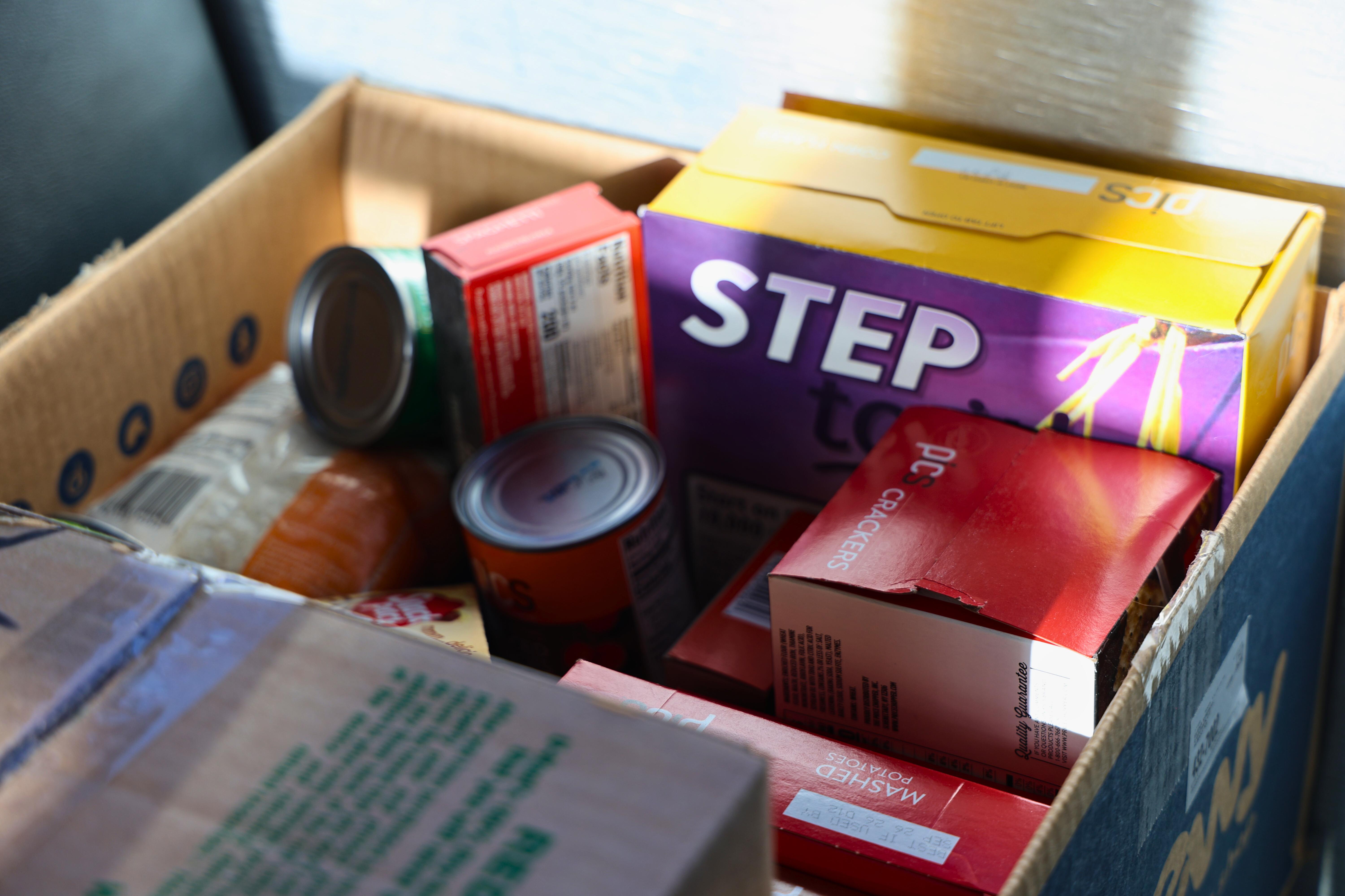 Donated food for South Colonie families in need