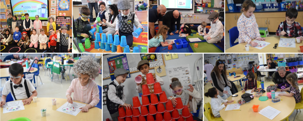 Children and adults participate in various classroom activities.