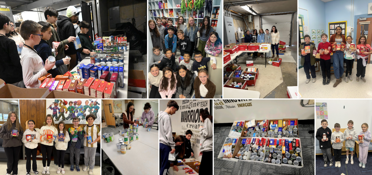 A collage of images shows various groups of people engaged in different activities.