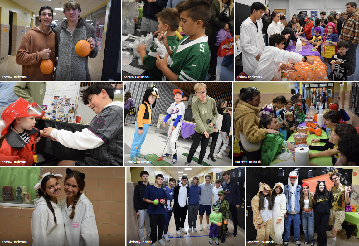 A collage of various school event photos, featuring students and activities.