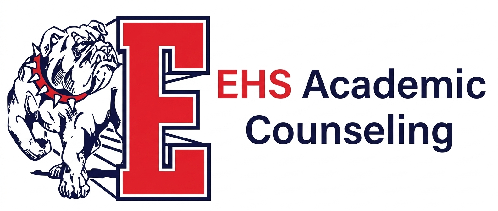 Logo featuring a bulldog and the text 'EHS Academic Counseling'.