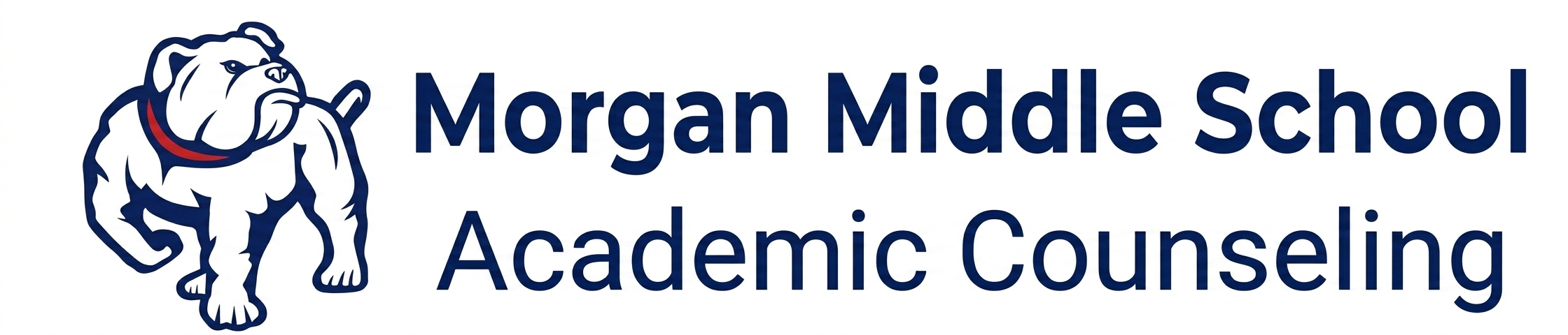 Logo for Morgan Middle School Academic Counseling featuring a bulldog mascot.