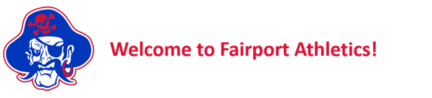 A banner for the Fairport Athletics page with the Red Raider logo.