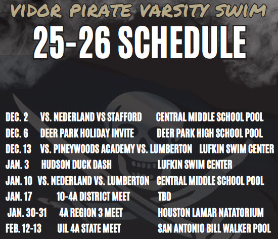 2025-26 Updated Swim Schedule