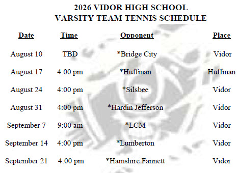 26-27 Team Tennis Schedule