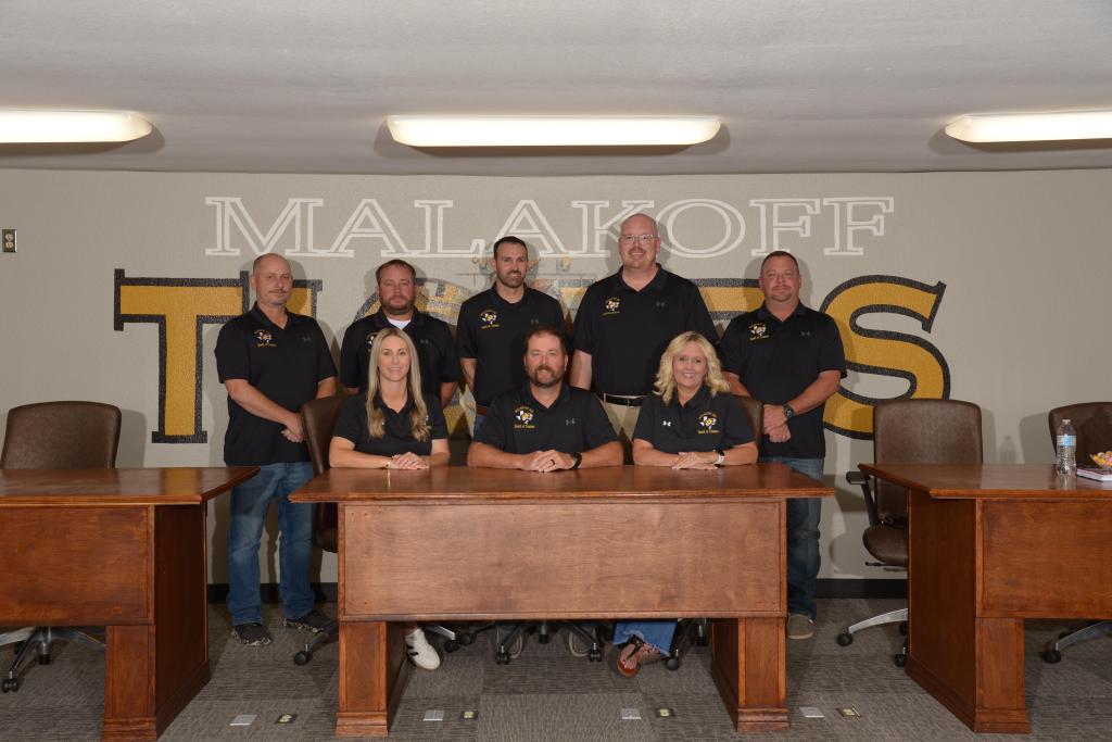 Group photo of Board members and superintendent