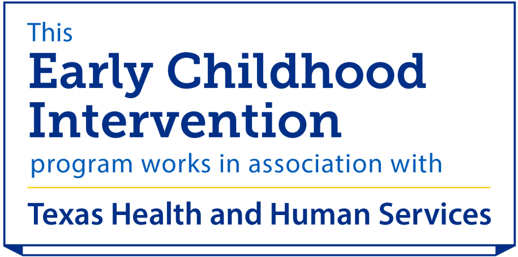 Logo for Early Childhood Intervention program, partnered with Texas Health and Human Services.
