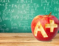 An Apple with A+ carved into it 