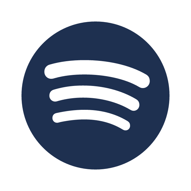 The Spotify logo, a dark blue circle with three curved lines.