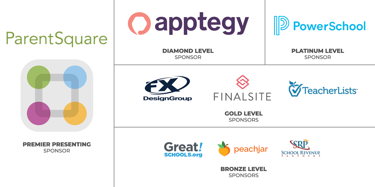 Graphic grid of sponsorship logos based on level premier, diamond, platinum, gold, silver, bronze