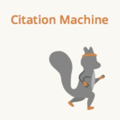 The Citation Machine logo features a running squirrel with a headband.