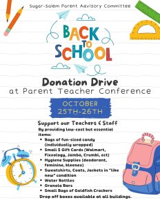 Back to school donation drive infographic