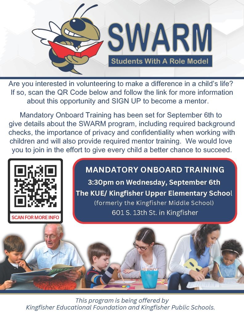 A flyer for a mandatory training for volunteers of the SWARM program.
