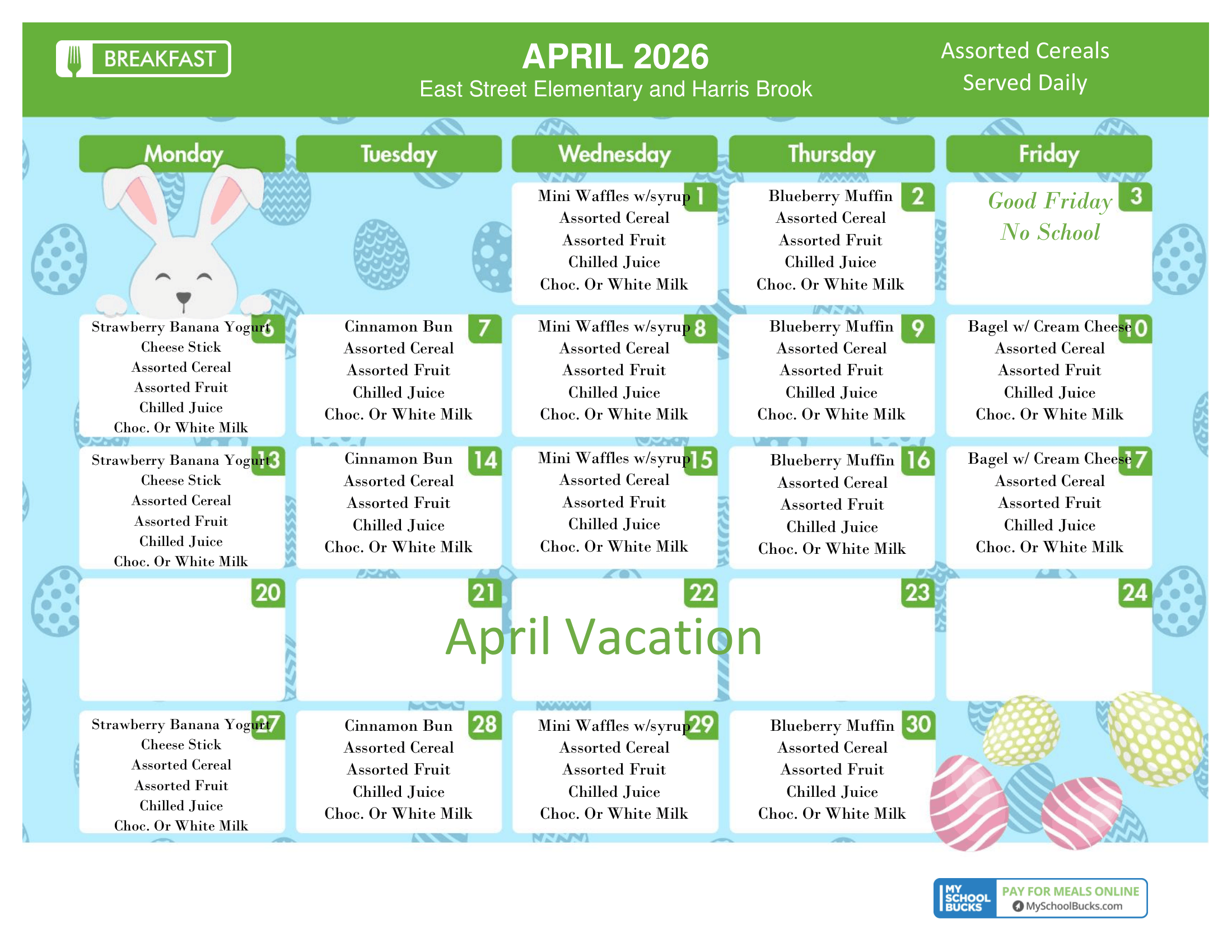 APRIL 2026 Breakfast Menu