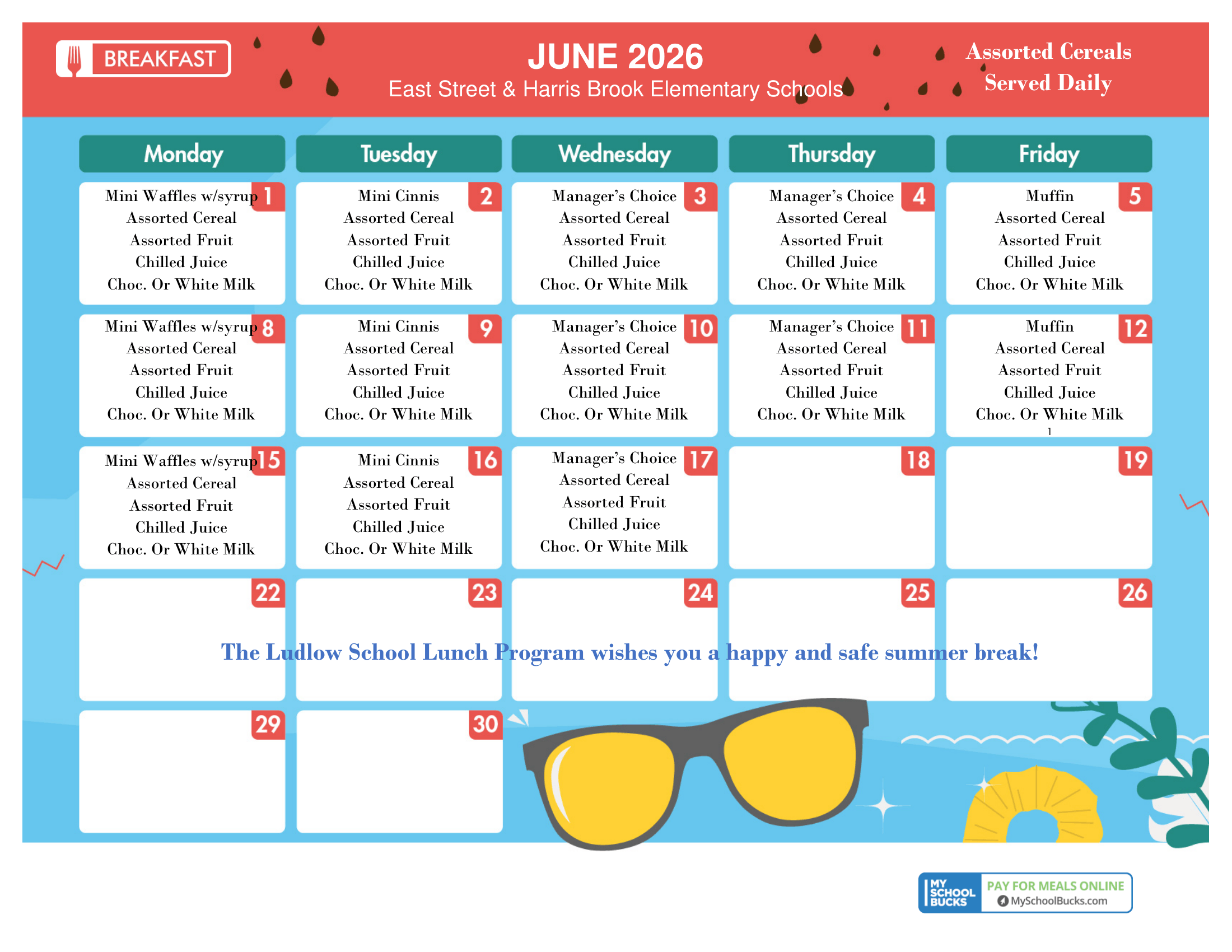 A JUNE 2026 BREAK MENU