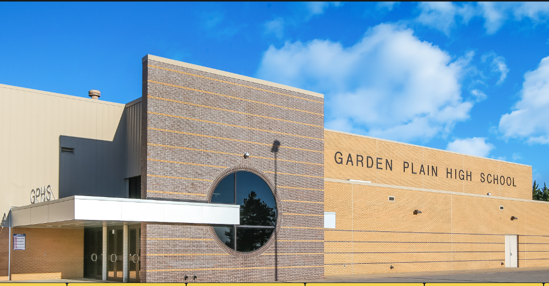 Exterior view of Garden Plain High School on a sunny day.