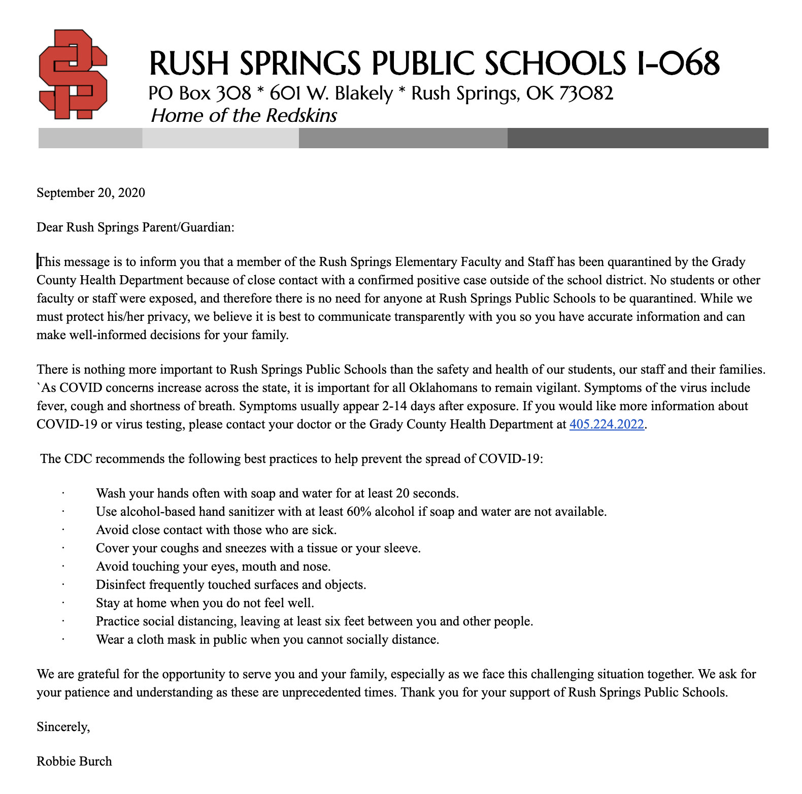 Rush Springs Public Schools District Homepage