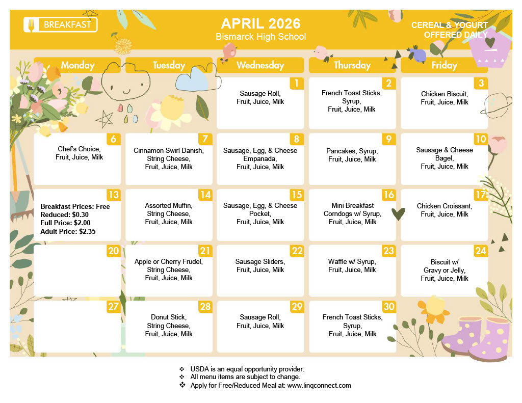 A colorful April 2024 calendar with floral decorations.