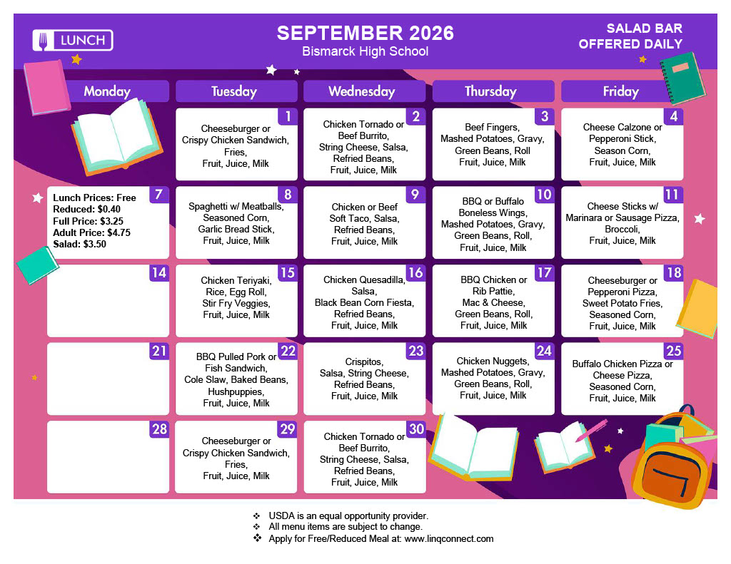 A September 2024 calendar for Glenbrook High School, detailing daily events and activities.