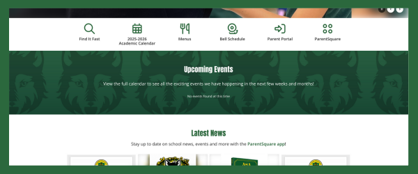 Screenshot of a website with a green and white color scheme.