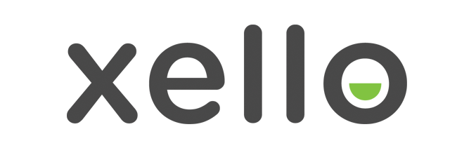 The word 'xello' in dark gray font with a green accent in the 'o'.