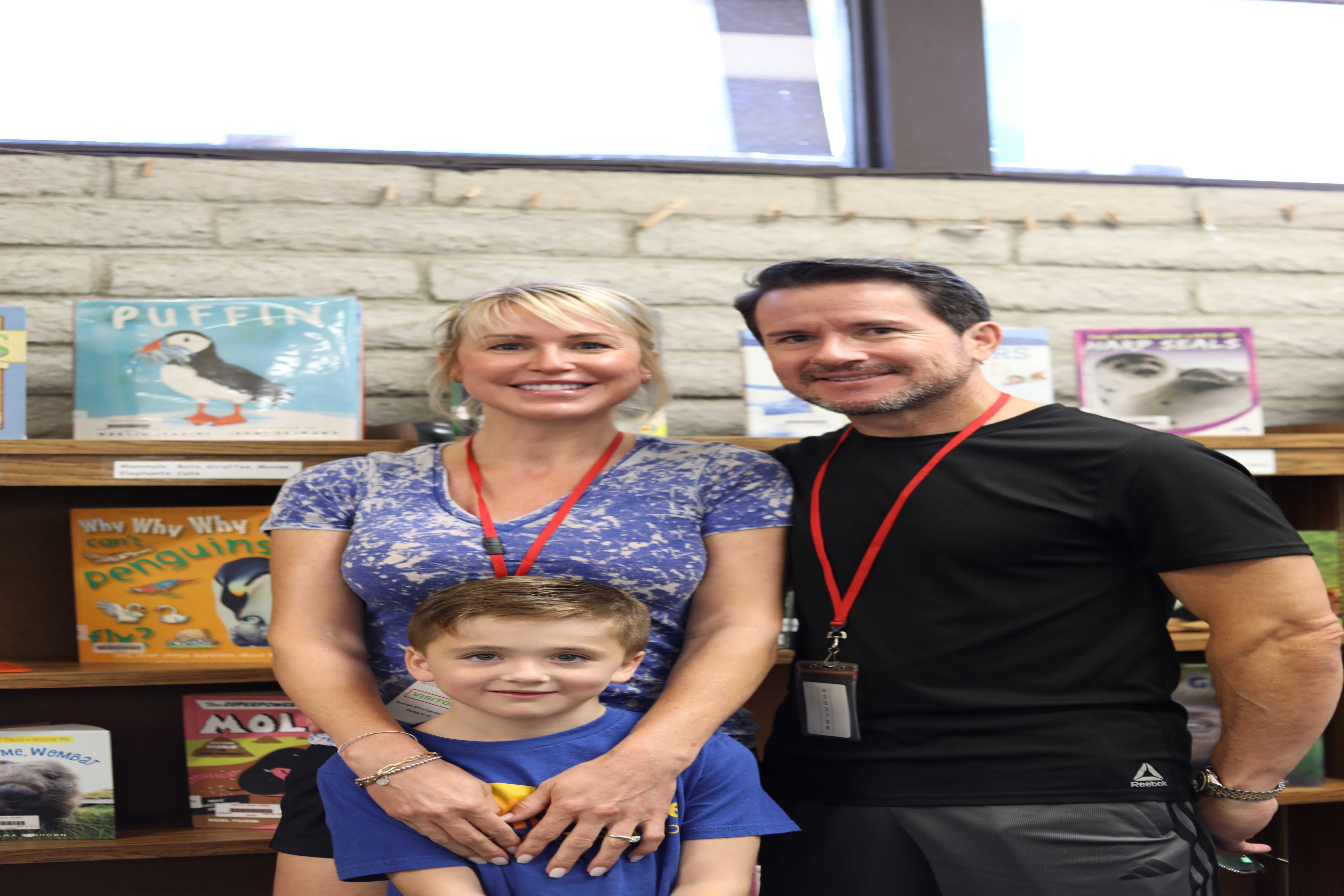 Family in the library