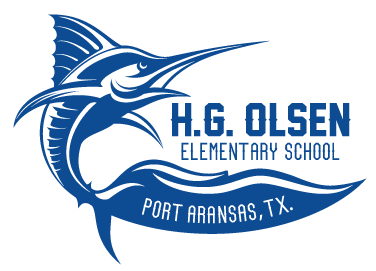 Logo for H.G. Olsen Elementary School featuring a marlin and text.