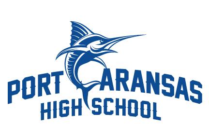 Port Aransas High School logo featuring a blue marlin.