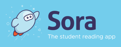 The Sora logo features a cartoon character and the text 'Sora: The student reading app'.