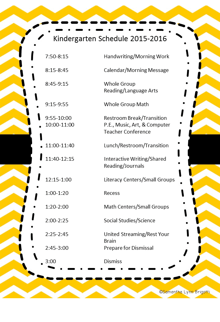 Fairfield Elementary School Daily Schedule