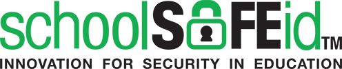The logo for 'schoolSAFEid' in green and black.