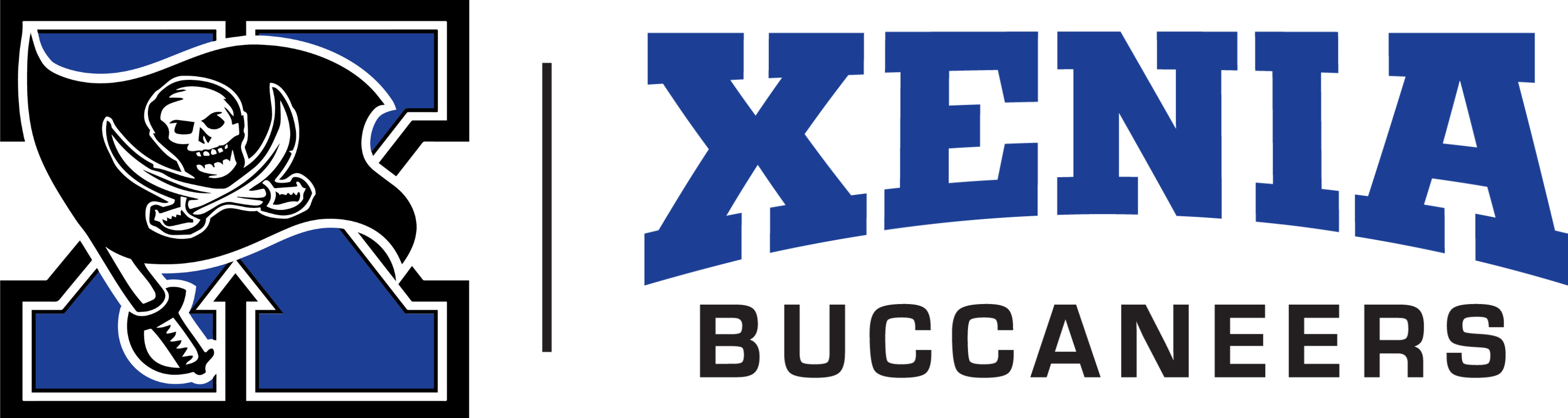 The Xenia Buccaneers logo features a pirate flag and the team name.