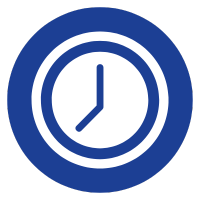 clock icon in blue circle
