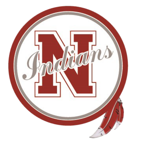 A school logo featuring a large red 'N' and the word 'Indians' inside a circular frame.